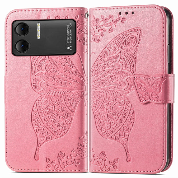 For DOOGEE X98 Pro / X98 Butterfly Love Flower Embossed Leather Phone Case(Pink)