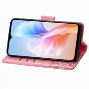 For DOOGEE X98 Pro / X98 Butterfly Love Flower Embossed Leather Phone Case(Pink)