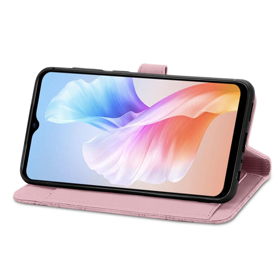 For DOOGEE X98 Pro / X98 Embossed Flower Zipper Leather Phone Case(Pink)