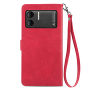 For DOOGEE X98 Pro / X98 Embossed Flower Zipper Leather Phone Case(Red)