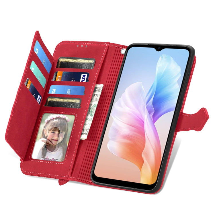 For DOOGEE X98 Pro / X98 Embossed Flower Zipper Leather Phone Case(Red)