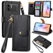 For DOOGEE X98 Pro / X98 Love Zipper Lanyard Leather Phone Case(Black)