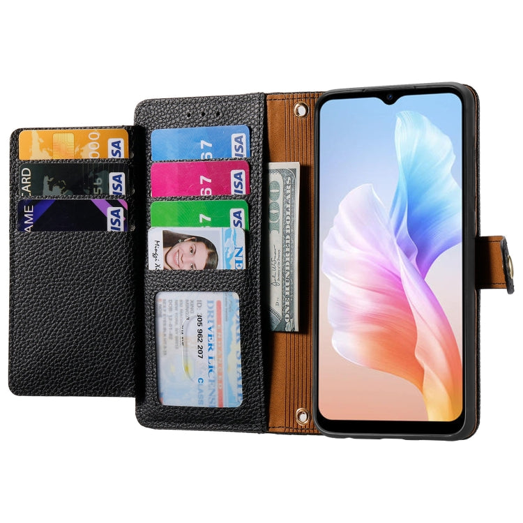 For DOOGEE X98 Pro / X98 Love Zipper Lanyard Leather Phone Case(Black)