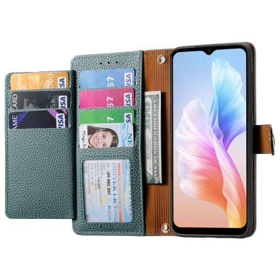 For DOOGEE X98 Pro / X98 Love Zipper Lanyard Leather Phone Case(Green)