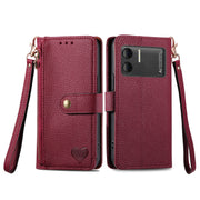 For DOOGEE X98 Pro / X98 Love Zipper Lanyard Leather Phone Case(Red)