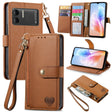 For DOOGEE X98 Pro / X98 Love Zipper Lanyard Leather Phone Case(Brown) - Doogee Cases by PMC TechLife | Online Shopping South Africa | PMC TechLife | Buy Now Pay Later Mobicred