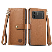 For DOOGEE X98 Pro / X98 Love Zipper Lanyard Leather Phone Case(Brown)