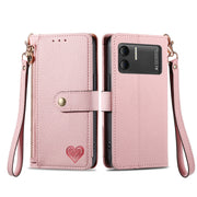 For DOOGEE X98 Pro / X98 Love Zipper Lanyard Leather Phone Case(Pink)