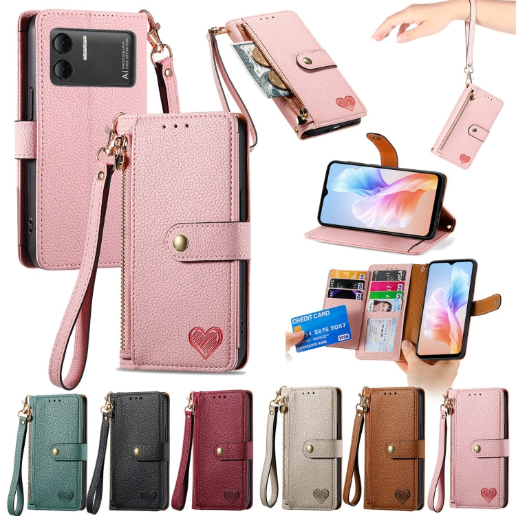For DOOGEE X98 Pro / X98 Love Zipper Lanyard Leather Phone Case(Black)
