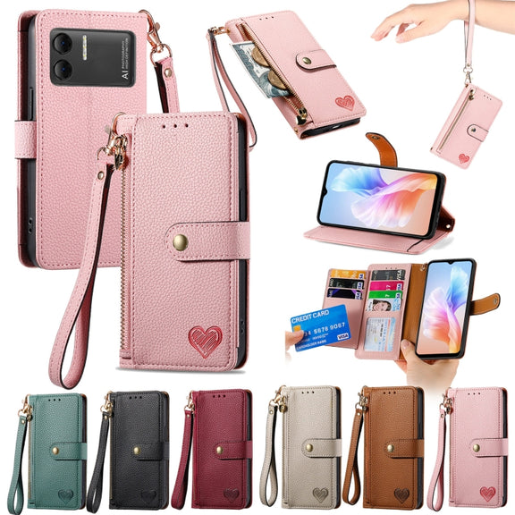 For DOOGEE X98 Pro / X98 Love Zipper Lanyard Leather Phone Case(Black)