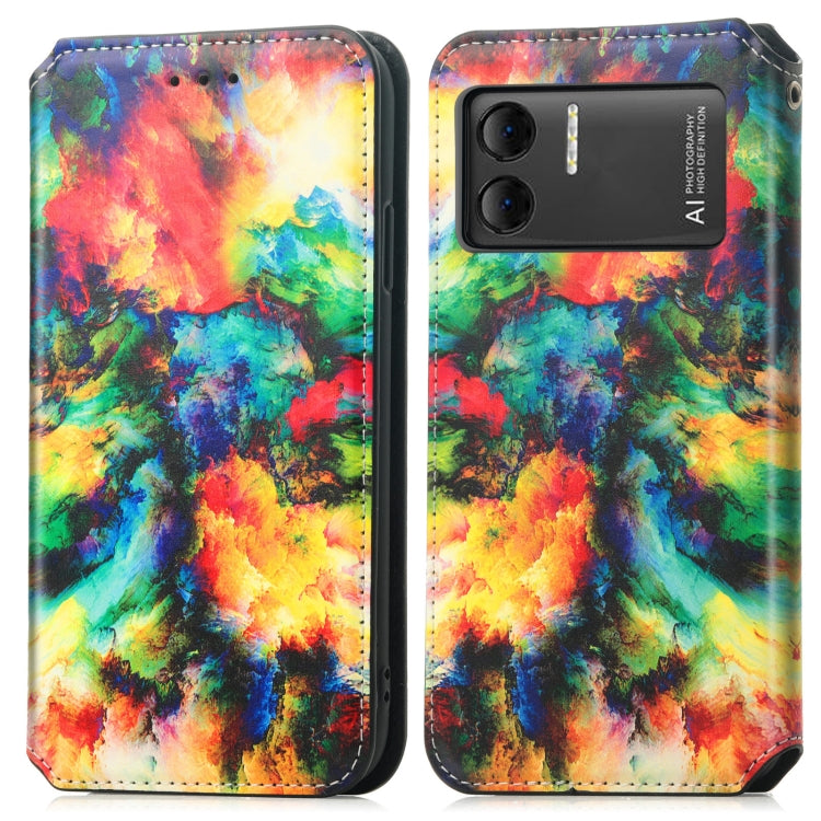 For DOOGEE X98 Pro / X98 CaseNeo Colorful Magnetic Leather Phone Case(Colorful  Cloud)