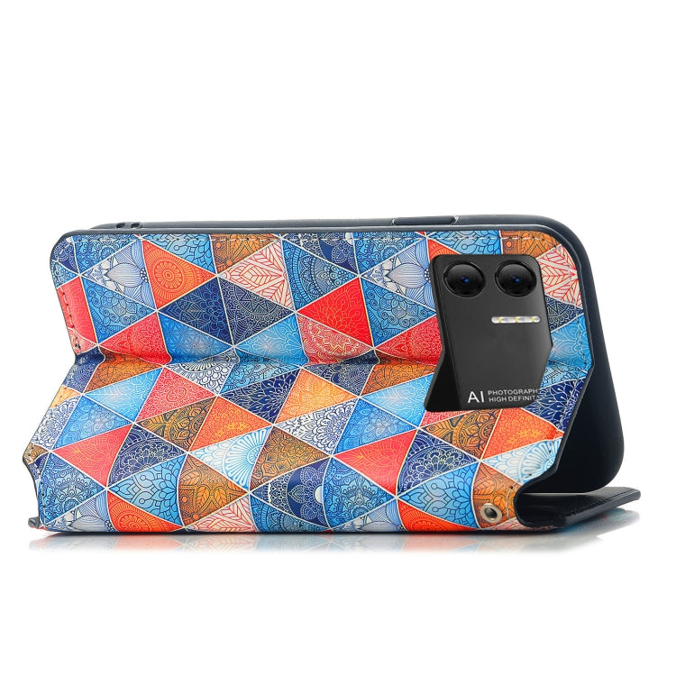 For DOOGEE X98 Pro / X98 CaseNeo Colorful Magnetic Leather Phone Case(Rhombus Mandala)