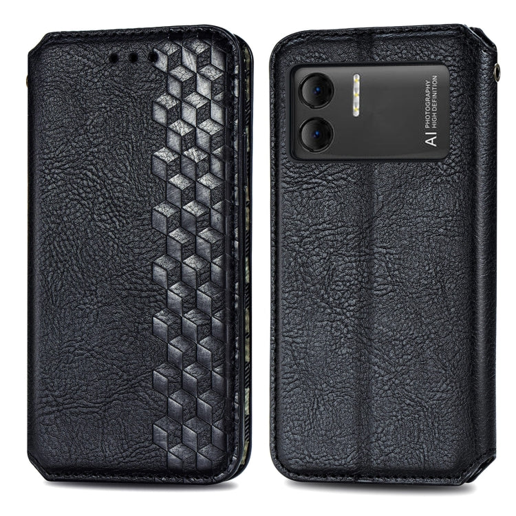 For DOOGEE X98 Pro / X98 Cubic Grid Pressed Magnetic Leather Phone Case(Black)
