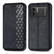 For DOOGEE X98 Pro / X98 Cubic Grid Pressed Magnetic Leather Phone Case(Black)
