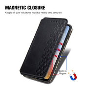 For DOOGEE X98 Pro / X98 Cubic Grid Pressed Magnetic Leather Phone Case(Black)
