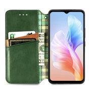 For DOOGEE X98 Pro / X98 Cubic Grid Pressed Magnetic Leather Phone Case(Green)