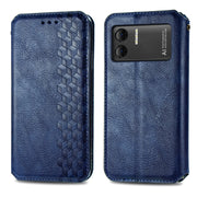 For DOOGEE X98 Pro / X98 Cubic Grid Pressed Magnetic Leather Phone Case(Bule)