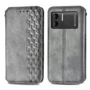 For DOOGEE X98 Pro / X98 Cubic Grid Pressed Magnetic Leather Phone Case(Grey)