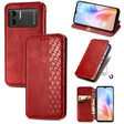 For DOOGEE X98 Pro / X98 Cubic Grid Pressed Magnetic Leather Phone Case(Red) - Doogee Cases by PMC TechLife | Online Shopping South Africa | PMC TechLife | Buy Now Pay Later Mobicred