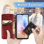 For DOOGEE X98 Pro / X98 Cubic Grid Pressed Magnetic Leather Phone Case(Red)