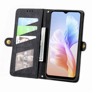 For DOOGEE X98 Pro / X98 Geometric Zipper Wallet Side Buckle Leather Phone Case(Black)