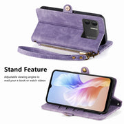 For DOOGEE X98 Pro / X98 Geometric Zipper Wallet Side Buckle Leather Phone Case(Purple)