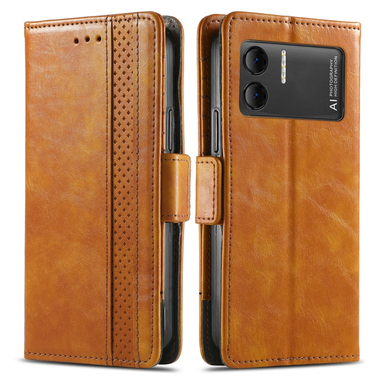 For DOOGEE X98 Pro / X98 CaseNeo Splicing Dual Magnetic Buckle Leather Phone Case(Khaki)