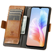 For DOOGEE X98 Pro / X98 CaseNeo Splicing Dual Magnetic Buckle Leather Phone Case(Khaki)