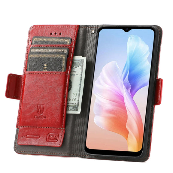 For DOOGEE X98 Pro / X98 CaseNeo Splicing Dual Magnetic Buckle Leather Phone Case(Red)