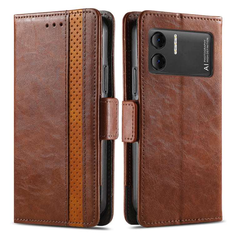 For DOOGEE X98 Pro / X98 CaseNeo Splicing Dual Magnetic Buckle Leather Phone Case(Brown)