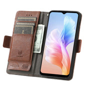 For DOOGEE X98 Pro / X98 CaseNeo Splicing Dual Magnetic Buckle Leather Phone Case(Brown)