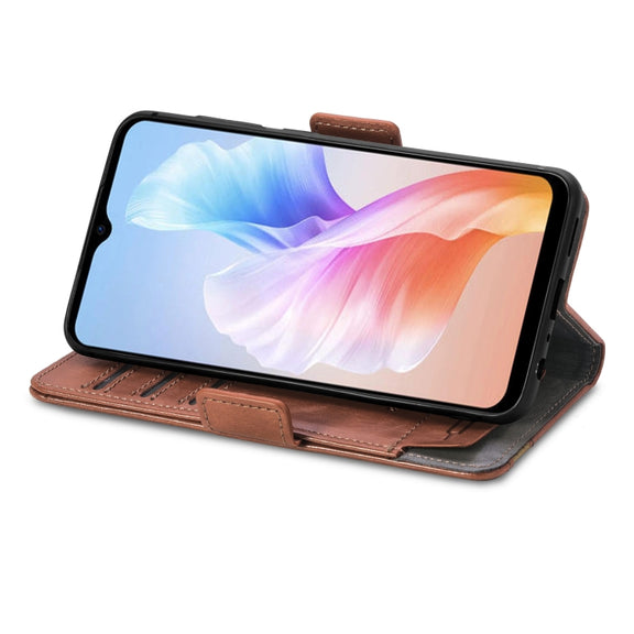 For DOOGEE X98 Pro / X98 CaseNeo Splicing Dual Magnetic Buckle Leather Phone Case(Brown)