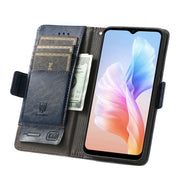 For DOOGEE X98 Pro / X98 CaseNeo Splicing Dual Magnetic Buckle Leather Phone Case(Blue)