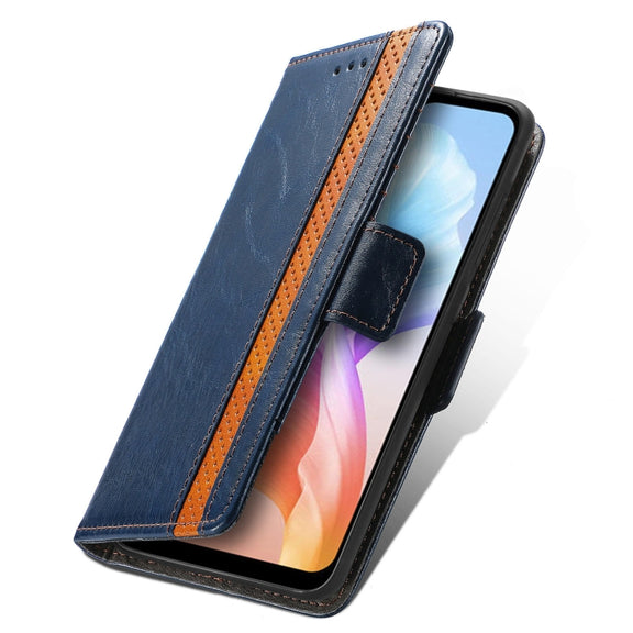 For DOOGEE X98 Pro / X98 CaseNeo Splicing Dual Magnetic Buckle Leather Phone Case(Blue)