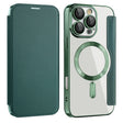 For iPhone 16 Pro Shield MagSafe RFID Anti-theft Leather Phone Case(Green) - iPhone 16 Pro Cases by PMC TechLife | Online Shopping South Africa | PMC TechLife | Buy Now Pay Later Mobicred