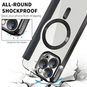 For iPhone 16 Plus Shield MagSafe RFID Anti-theft Leather Phone Case(Purple)