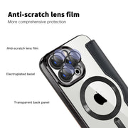 For iPhone 16 Plus Shield MagSafe RFID Anti-theft Leather Phone Case(Purple)
