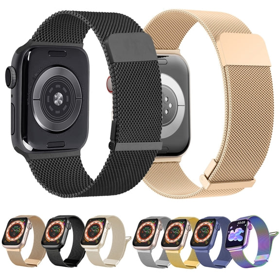 For Apple Watch 5 40mm Milan Double Magnetic Steel Mesh Watch Band(Rose Gold)