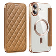 For iPhone 16 Plus Shield Magsafe RFID Anti-theft Rhombus Leather Phone Case(Brown) - free shipping - PMC TechLife - Order now!