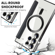 For Samsung Galaxy S25 Ultra 5G Shield MagSafe RFID Anti-theft Rhombus Leather Phone Case(Black)