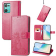 For Blackview Oscal C30 Pro Four-leaf Clasp Embossed Buckle Leather Phone Case(Magenta) - More Brand by PMC TechLife | Online Shopping South Africa | PMC TechLife