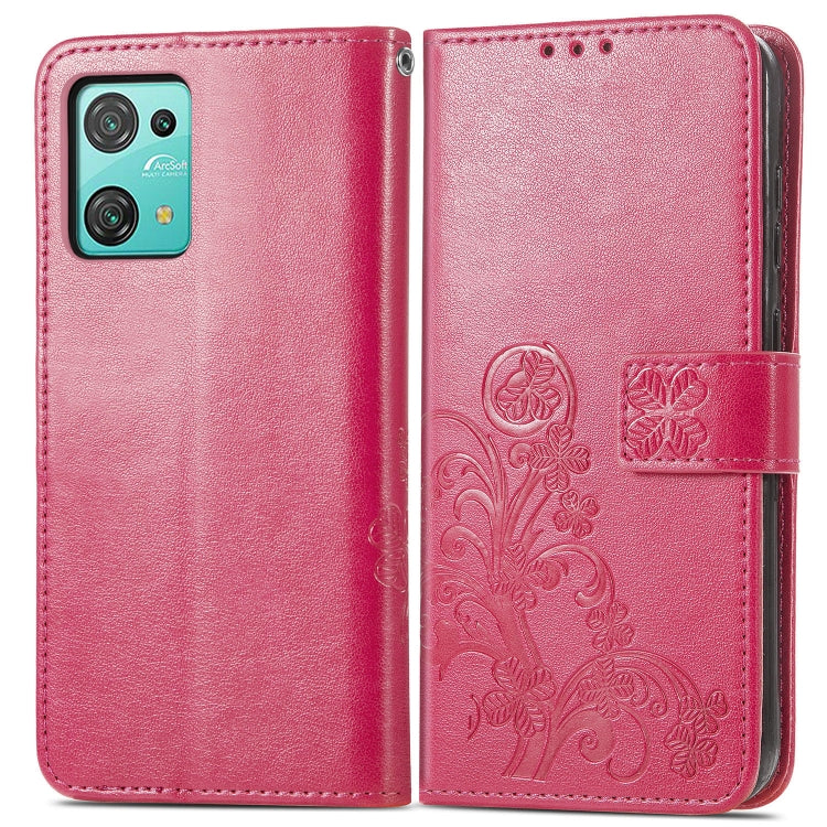 For Blackview Oscal C30 Pro Four-leaf Clasp Embossed Buckle Leather Phone Case(Magenta)