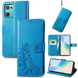 For Blackview Oscal C30 Pro Four-leaf Clasp Embossed Buckle Leather Phone Case(Blue) - More Brand by PMC TechLife | Online Shopping South Africa | PMC TechLife