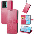 For Blackview Oscal C70 Four-leaf Clasp Embossed Buckle Leather Phone Case(Magenta) - More Brand by PMC TechLife | Online Shopping South Africa | PMC TechLife