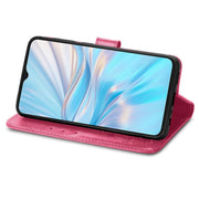 For Blackview Oscal C70 Four-leaf Clasp Embossed Buckle Leather Phone Case(Magenta)