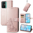 For Blackview Oscal C70 Four-leaf Clasp Embossed Buckle Leather Phone Case(Rose Gold) - More Brand by PMC TechLife | Online Shopping South Africa | PMC TechLife