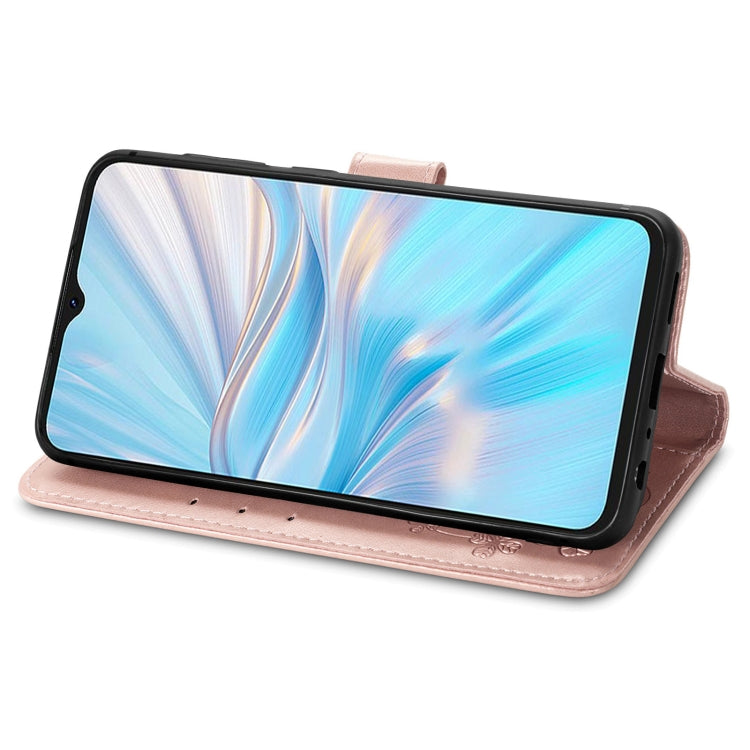 For Blackview Oscal C70 Four-leaf Clasp Embossed Buckle Leather Phone Case(Rose Gold)