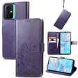 For Blackview Oscal C70 Four-leaf Clasp Embossed Buckle Leather Phone Case(Purple) - More Brand by PMC TechLife | Online Shopping South Africa | PMC TechLife