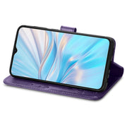 For Blackview Oscal C70 Four-leaf Clasp Embossed Buckle Leather Phone Case(Purple)