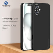 For iPhone 16 Plus PINWUYO Sense Series Liquid Silicone TPU Phone Case(Black)